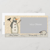 Pays Carte photo de vacances Snowman (Devant / Derrière)