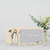 Pays Carte photo de vacances Snowman (Debout devant)