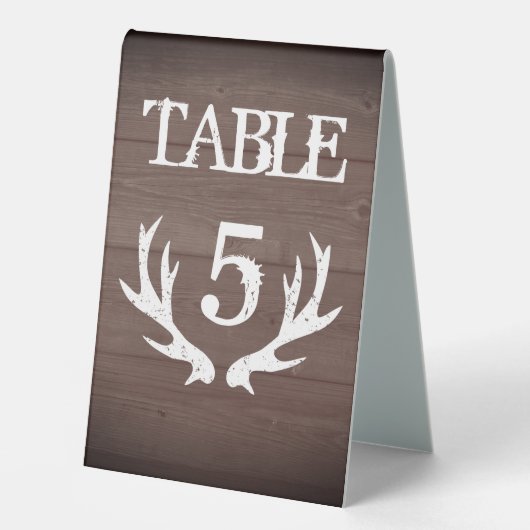 Pays chic bois mariage numéro de table signes de t (Recto)