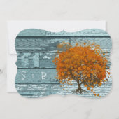 Pays Chic Coral Tree Faire-part de mariage (Dos)