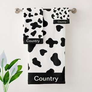 Pays chic vache noir et blanc motif 