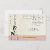 Pays Corail Damask Bird Cage Wedding RSVP (Dos)