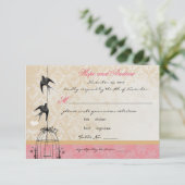 Pays Corail Damask Bird Cage Wedding RSVP (Debout devant)