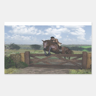 Pays croisé - autocollant sautant de cheval