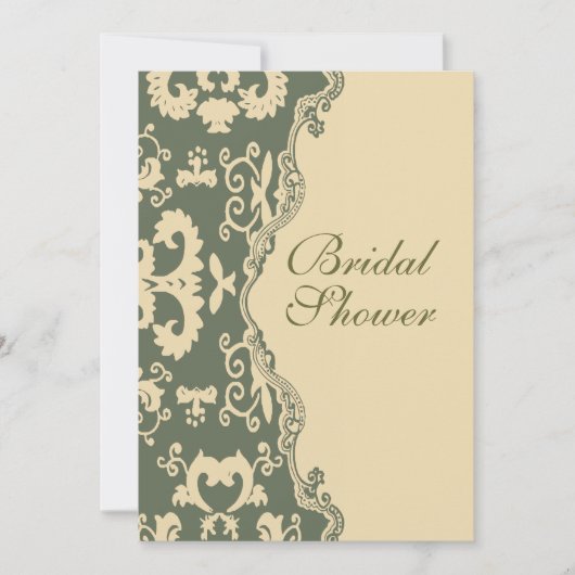 Pays Damask vintage nuptiale douche Invitation (Devant)
