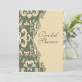 Pays Damask vintage nuptiale douche Invitation (Debout devant)