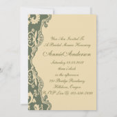 Pays Damask vintage nuptiale douche Invitation (Dos)