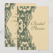 Pays Damask vintage nuptiale douche Invitation (Devant / Derrière)