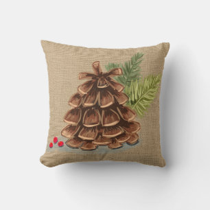 Pays de coussin de Pinecone, de baie et de pin