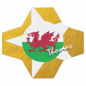 Pays de Galles Football & Gold Welsh Flag / Cymru (Plat)