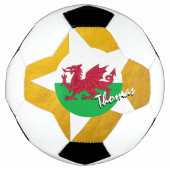 Pays de Galles Football & Gold Welsh Flag / Cymru (Devant)