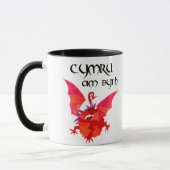 'Pays de Galles Pour Toujours' Mug : Dragon rouge (Gauche)