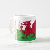 Pays de Galles Welch Drapeau Or Noël Arbres Mug (Devant gauche)
