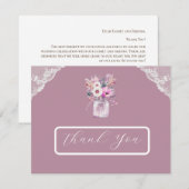 Pays dentelle Mason Jar Carte de remerciements ros (Devant / Derrière)