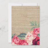 Pays dentelle Rose bois nuptiale douche Invitation (Dos)