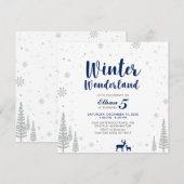 Pays des merveilles d'hiver - Invitation d'anniver (Devant / Derrière)