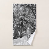 Pays des merveilles d'hiver noir et blanc avec cer (Serviette à main)