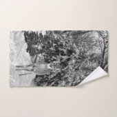 Pays des merveilles d'hiver noir et blanc avec cer (Serviette à main)
