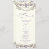 Pays Elegance Lavender Floral Wedding Programme (Devant / Derrière)