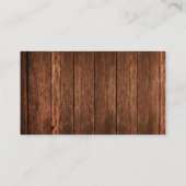 Pays en bois de grange de carte de visite rustique (Dos)