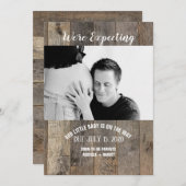 pays en bois rustique Photo Faire-part de grossess (Devant / Derrière)