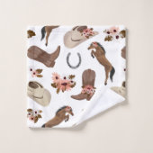 Pays et floral blanc (Gant de toilette)