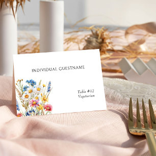 Pays Fleur sauvage Imprimé Nom de l'invité Carte d