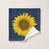 Pays Floral Fleurs de soleil été Marine bleu (Gant de toilette)