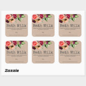 Pays Floral Kraft Lait à Bain Étiquettes de produi (Feuille)