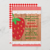 Pays Fraise En vichy Ruffles Invitation (Devant / Derrière)