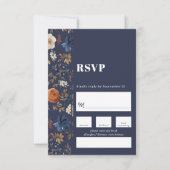 Pays Français Boho Peint Mariage Floral RSVP (Devant)