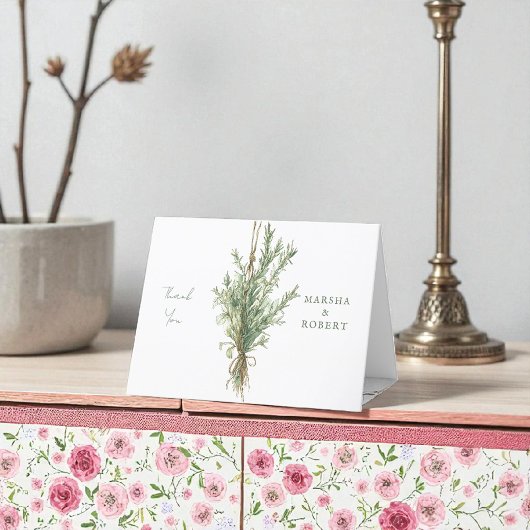 Pays français Rosemary Mariage Carte de remercieme