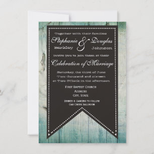 Pays Grange Bois Rustique Invitations de mariage
