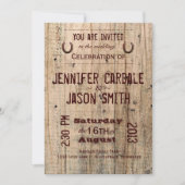 Pays Grange Bois Typographie Mariage Invitations (Devant)