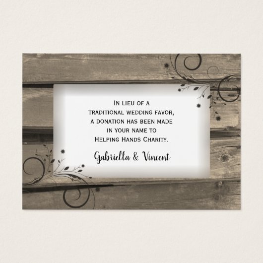 Pays Grange Fleurs de bois Mariage Charité Favoris (Devant)