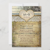 pays invitation de mariage rustique (Devant)