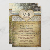 pays invitation de mariage rustique (Devant / Derrière)