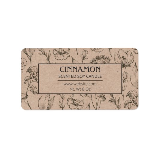 Pays Kraft Fleur sauvage Et Herbe Étiquettes de bo (Devant)