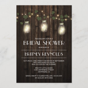 Pays Lumières Rustiques Invitations de douche nupt