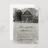 Pays Mariage de la grange Réponse RSVP (Devant / Derrière)