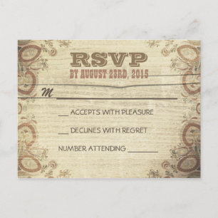 Pays mariage rustique cartes postales RSVP