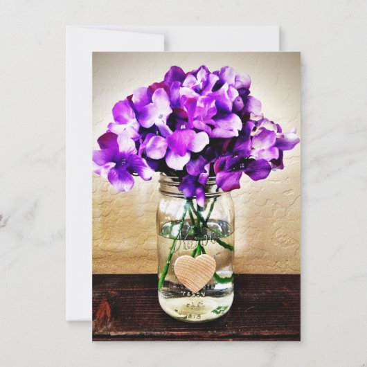 Pays Mason Jar Hydrangea Invitations de mariage (Dos)