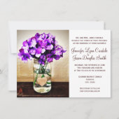 Pays Mason Jar Hydrangea Invitations de mariage (Devant)