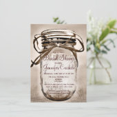 Pays Mason Jar Rustic Bridal Showvous Invitations (Debout devant)