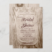 Pays Mason Jar Rustic Bridal Showvous Invitations (Devant / Derrière)