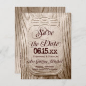 Pays Mason Jar Rustic Enregistrer la date Cartes p (Devant / Derrière)
