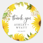 Pays Merci de tournesol de mariage Favor Sticker (Devant)