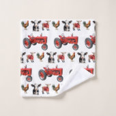 Pays Moderne Animaux de ferme Motif Animaux Grange (Gant de toilette)