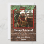 Pays Noël Carte photo de bois d'épi et de pin (Devant)