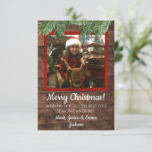 Pays Noël Carte photo de bois d'épi et de pin (Debout devant)